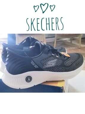 NEW Skechers GO WALK Anywhere – Callie Black & White Slip-ins Size 7 IN BOX